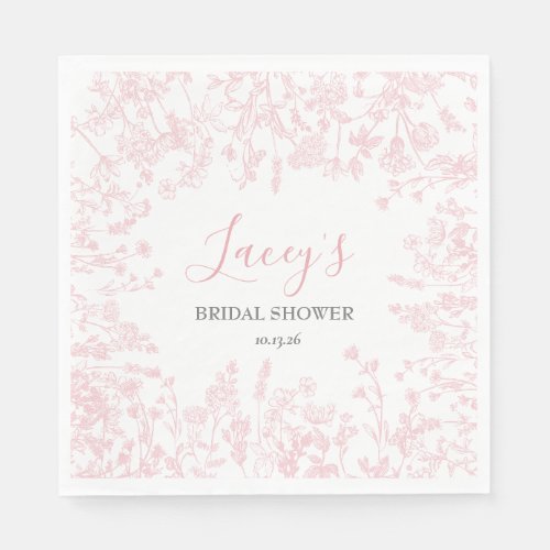 Pink Chinoiserie napkins pink toile napkins