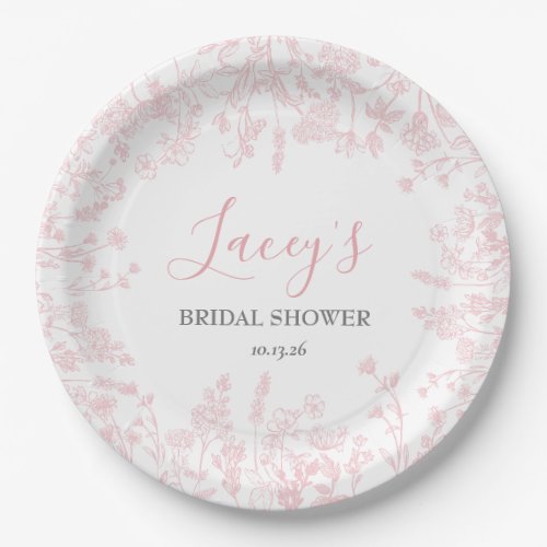 Pink Chinoiserie napkins pink toile napkins Paper Plates