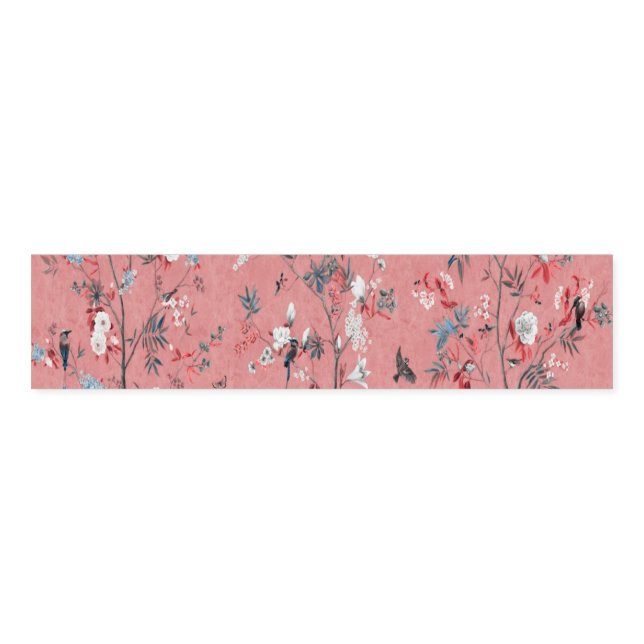 Pink Chinoiserie Paper  Napkin Bands (Unfolded)