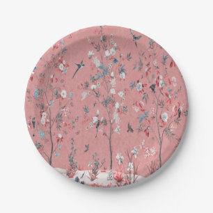 Pink Chinoiserie  Paper Plates