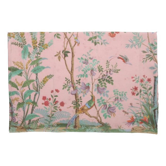 Pink Chinoiserie Pillow Case (Front)