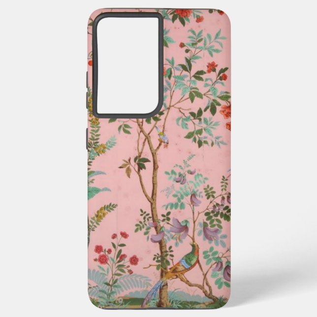 Pink Chinoiserie Samsung Galaxy Case (Back)