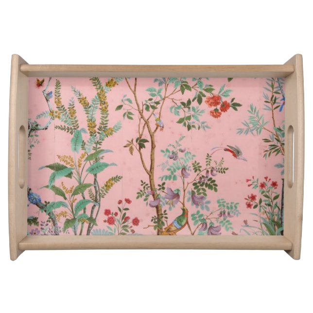 Pink Chinoiserie Serving Tray (Front)
