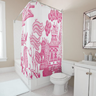 Pink Chinoiserie Shower Curtain