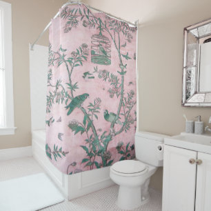 Pink Chinoiserie Shower Curtain