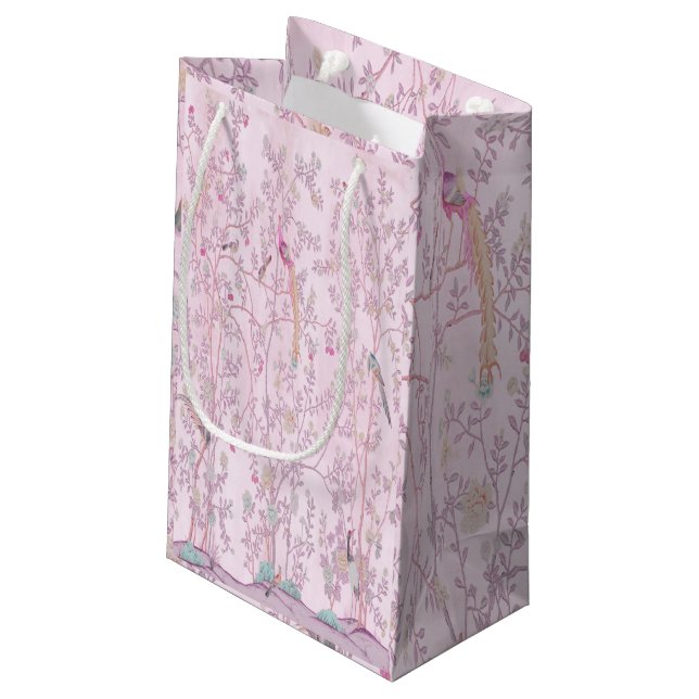 Pink Chinoiserie Small Gift Bag (Back Angled)