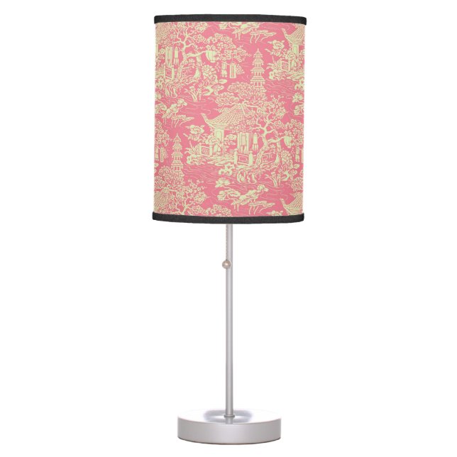 Pink Chinoiserie  Table Lamp (Front)