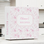 Pink Chinoiserie Toile Bridal Shower Recipe Binder<br><div class="desc">Pink Chinoiserie Toile Bridal Shower Recipe Binder</div>