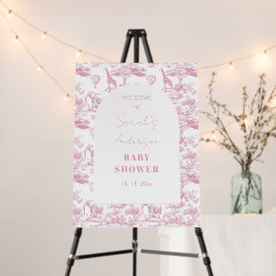 Pink Chinoiserie Toile de Jouy Baby Shower Foam Board