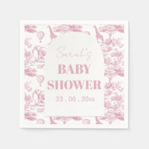 Pink Chinoiserie Toile de Jouy Baby Shower