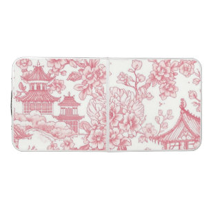 Pink Chinoiserie Toile Dragon Cherry Blossom Beer Pong Table