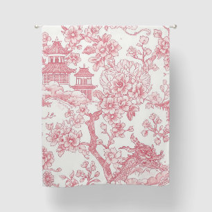 Pink Chinoiserie Toile Dragon Cherry Blossom Blackout Curtains