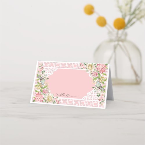 Pink Chinoiserie Trianon Place Card