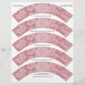 Pink Chintz DIY Baby Shower Cupcake Wrappers Wraps (Front)
