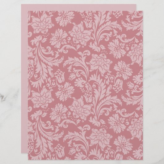 Pink Chintz Pattern Card Stock DIY Scrapbooking (Front/Back)