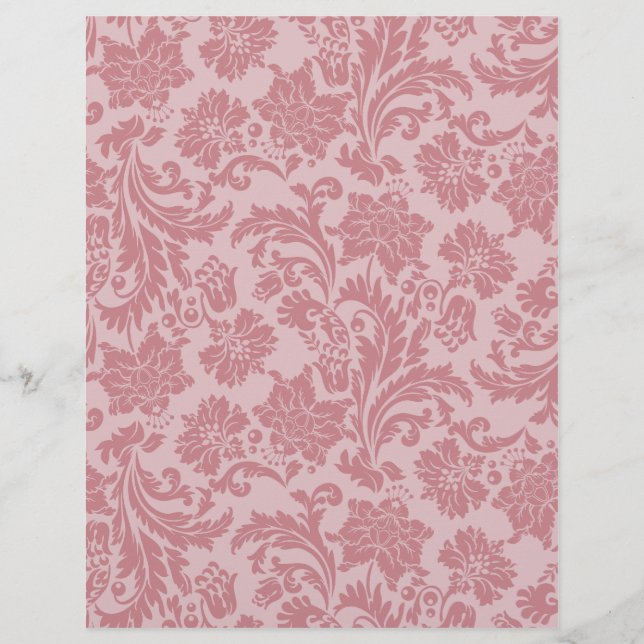 Pink Chintz Pattern Card Stock DIY Scrapbooking Flyer (Front)