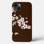 Pink/Chocolate Brown Cherry Blossom iPhone 13 Case