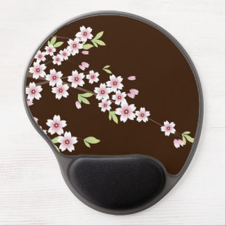 Pink/Chocolate Brown Cherry Blossom Gel Mouse Pad