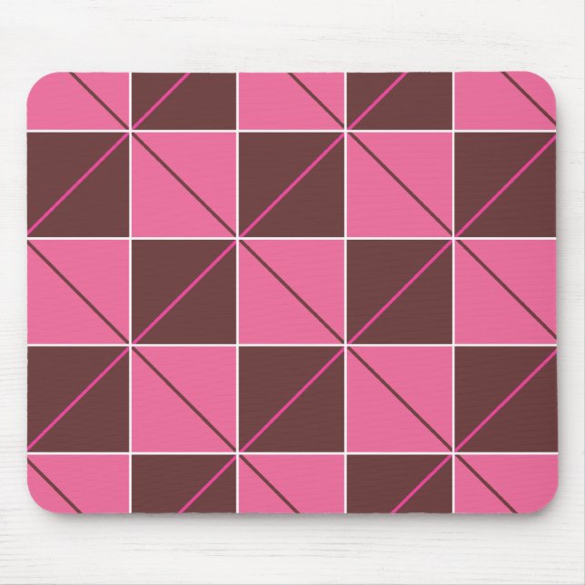 Pink & Chocolate Checkerboard Argyle Mouse Pad (Front)