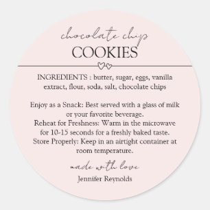 Pink Chocolate Chip Cookie Mix Jar Gift Tag