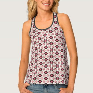 Pink Chocolate Floral: Retro Tank Top