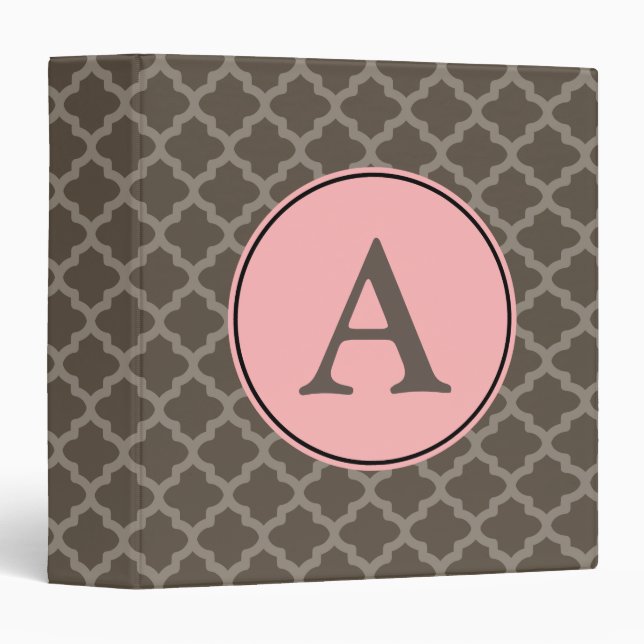 Pink Chocolate Monogram Binder (Front/Spine)