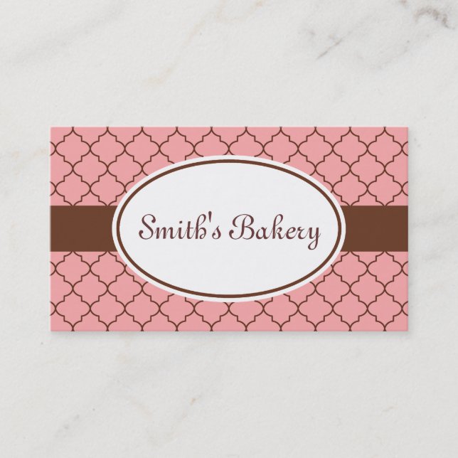 Pink Chocolate Pattern Business Card (Front)