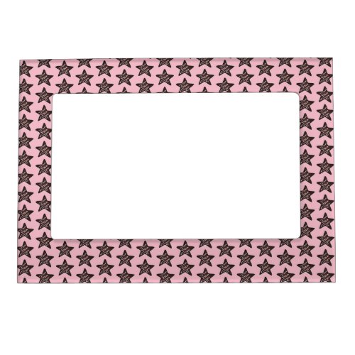 Pink Chocolate Star Peppermint Christmas Cookie Magnetic Frame