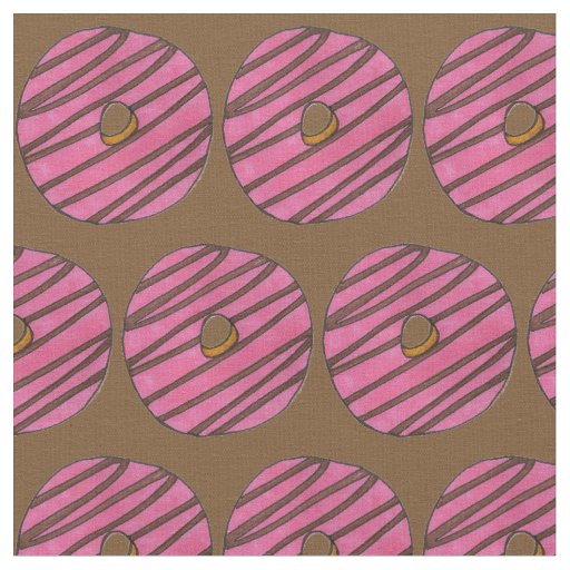 Pink Chocolate Strawberry Doughnut Donut Junk Food Fabric
