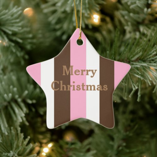 Pink Chocolate Vanilla Ceramic Ornament