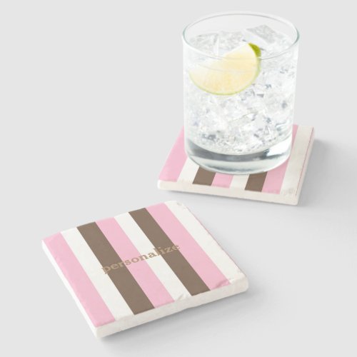 Pink Chocolate Vanilla Stone Coaster