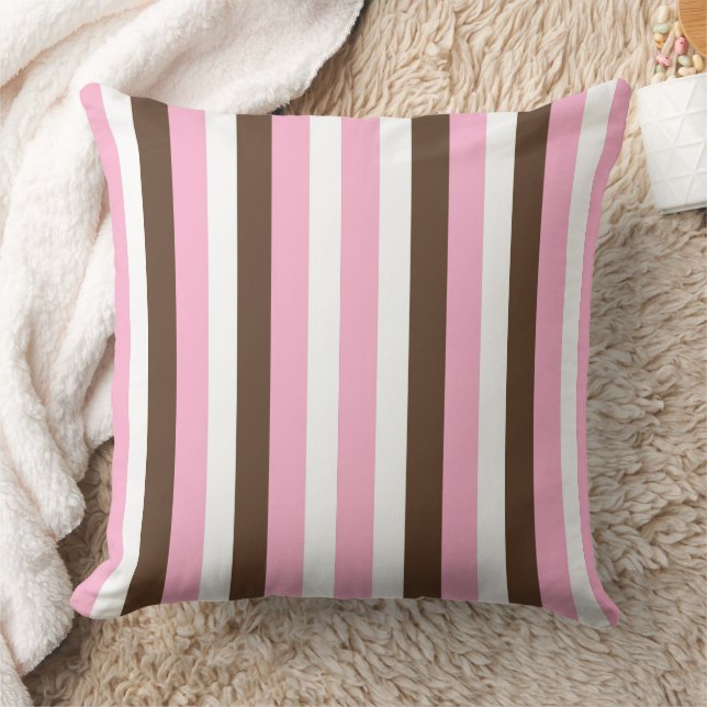 Pink Chocolate Vanilla Throw Pillow (Blanket)