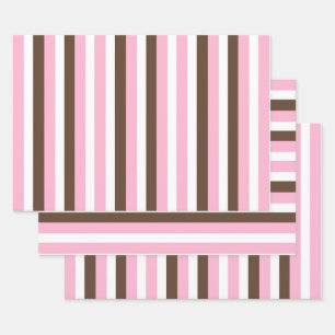 Pink Chocolate Vanilla Wrapping Paper Sheets