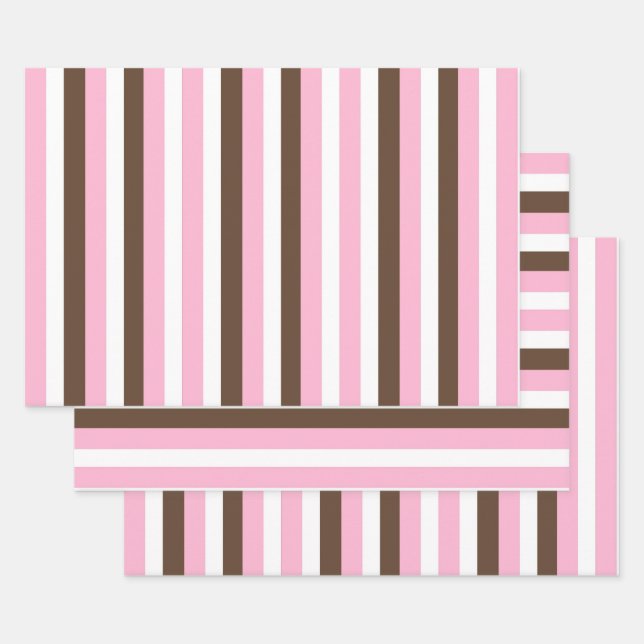 Pink Chocolate Vanilla Wrapping Paper Sheets (Set)