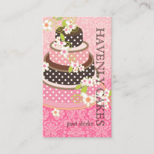 Pink + Chocolate Wedding Cake/Bakery/pâtisserie Business Card