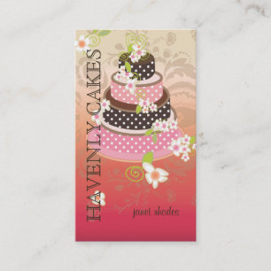 Pink + Chocolate Wedding Cake/Bakery/pâtisserie Business Card