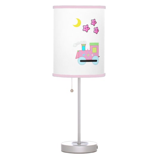 Pink Choo Choo Train with Stars and Moon Table Lamp (Right)