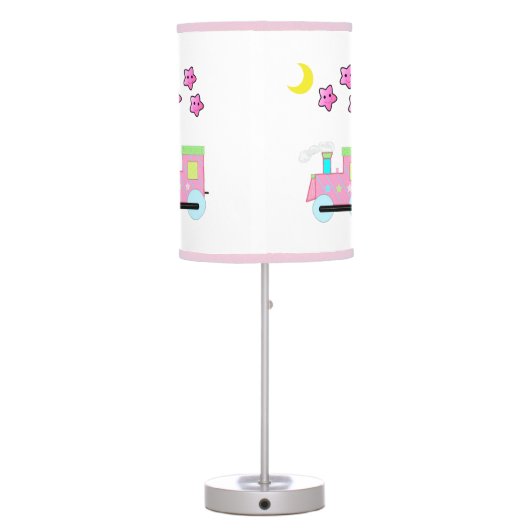 Pink Choo Choo Train with Stars and Moon Table Lamp (Back)