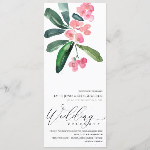 PINK CHRIST THORN CACTI BLOOM WATERCOLOR WEDDING INVITATION