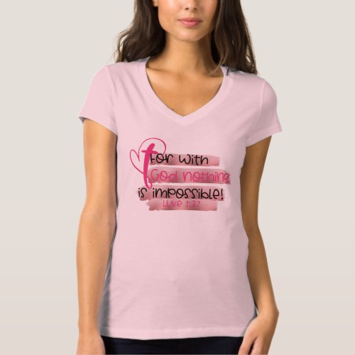 Pink Christian Cancer Luke 137  T_Shirt