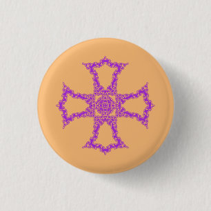 Pink Christian Cross Button