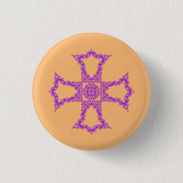 Pink Christian Cross Button (Front)