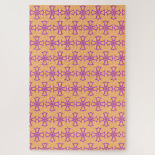 Pink Christian Cross Modern Esthetic Art Jigsaw Puzzle