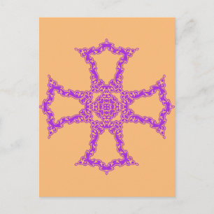 Pink Christian Cross Modern Esthetic Art Postcard