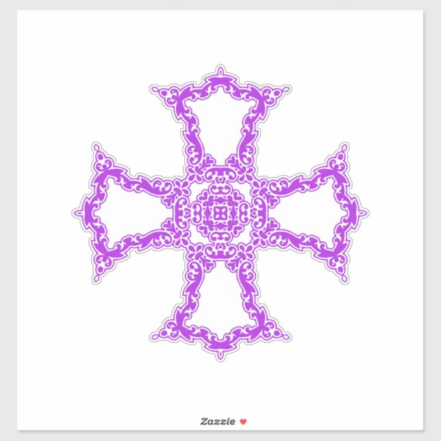 Pink Christian Cross Sticker (Sheet)