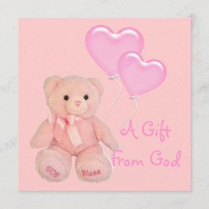 Pink Christian Religious Baby Shower Invitation