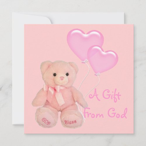 Pink Christian Religious Baby Shower Invitation
