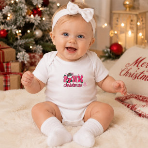Pink Christmas Baby Bodysuit