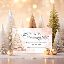 Pink Christmas Baby Deer How Big is Mommy's Belly Enclosure Card
