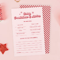 Pink Christmas Baby shower Predictions Advice Game